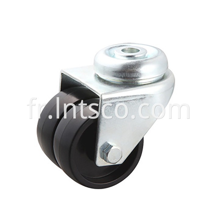 Bolt Hole Dual-wheel Swivel Casters with PVC Wheels